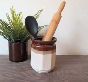 Porte-ustensiles en céramique écologique à base lourde |   Support antidérapant pour cuillères de cuisine |   Compatible lave-vaisselle et micro-ondes - Product Image 5