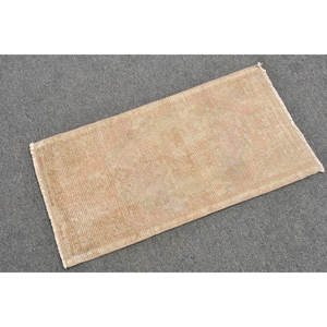 Alfombra turca de lana clásica Beige de 1,4X2,7 pies, diseño de retazos para entrada, sala de estar, dormitorio, forma de pasillo Rectangular de látex - Product Image 2