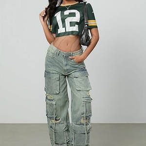 100% polyester matériel femmes haut court maillot vêtements de sport Offre Spéciale Baseball culture chemise - Product Image 5