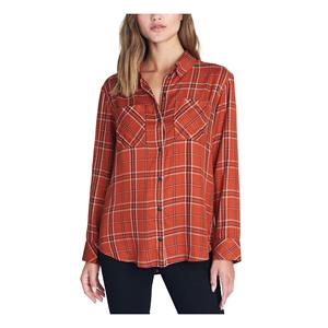 Camicetta Boyfriend da Donna Sanctuary Nuova Generazione in Flanella di Rayon Arancione Vestibilità Ampia XL per Autunno e Primavera - Product Image 1
