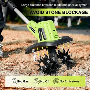 Coltivatore Elettrico a Batteria 21V, Mini <span class=keywords><strong>Motozappa</strong></span> da Giardino 9 Pollici, 330RPM, Marca OEM MVM, Doppio Interruttore <span class=keywords><strong>di</strong></span> Sicurezza - Product Image 2