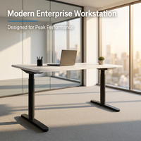 Bureau assis-debout électrique à 3 niveaux avec pieds ovales, double moteur dissimulé, robuste, réglable en hauteur, ergonomique, pour le bureau
