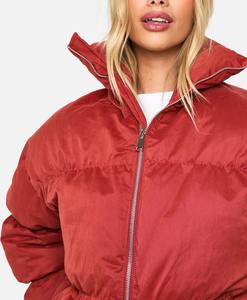 Chaqueta de Invierno Acolchada para Mujer, Estilo Bomber, Relleno de Algodón, Transpirable, con Capucha, Informal, Larga, Tipo Burbuja - Product Image 2