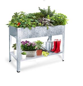 Jardinière surélevée galvanisée avec pieds pour l'extérieur Lit de jardin surélevé sur roulettes pour légumes - Product Image 1