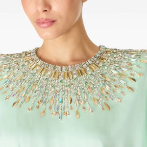 Robe à col rond avec trou de clé au dos robe longue pour robe de soirée manches courtes pour la soirée - Product Image 1