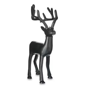 Escultura de Reno Moderna Hecha a Mano, Base de Madera de Metal Atractivo Negro para Decoración del Hogar, Mesa de Navidad - Product Image 1