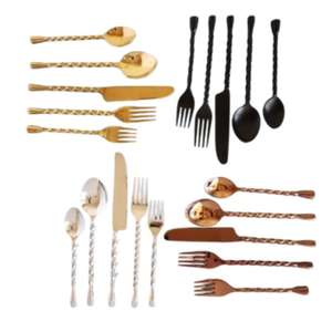 Ensemble de couverts en acier inoxydable avec design personnalisable et ensembles de couverts multicolores, parfaits pour des dîners élégants et des cadeaux uniques - Product Image 1