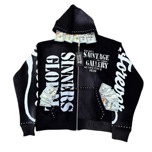 Sweat à capuche en détresse Vintage déchiré Streetwear pull décontracté hommes femmes sweat à capuche en détresse Vintage pull à capuche en détresse - Product Image 3