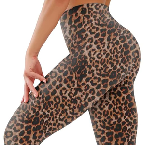 Mallas deportivas transpirables sin costuras de cintura alta para mujer con logotipo personalizado, ropa deportiva informal con diseño de tigre para entrenamiento - Product Image 1