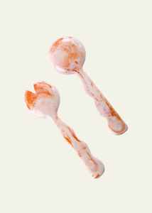 Juego de Cubiertos para Ensalada de Resina Natural Hechos a Mano, Vajilla de Cocina, Cuchara y Tenedor para Servir, Utensilio Decorativo de Boutique - Product Image 6