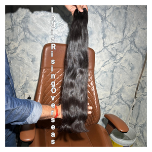 Extensiones de Cabello Remy Indio de Calidad Súper Premium, Mechones de Cabello Indio Natural Liso con Textura Suave y Brillo Natural - Product Image 1