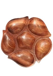 Plato de servicio de madera redonda sólida de la mejor calidad para aperitivos de frutas secas para fiesta, hogar, restaurante, plato de madera de alta calidad - Product Image 5