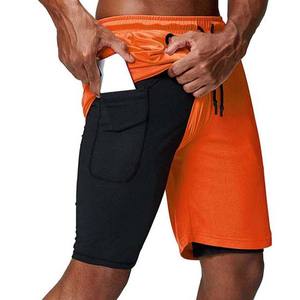 Short de gymnastique pour hommes 2 en 1 Polyester 5 pouces séchage rapide vêtements pour hommes short de compression d'extérieur vêtements de course grande taille High Street - Product Image 6