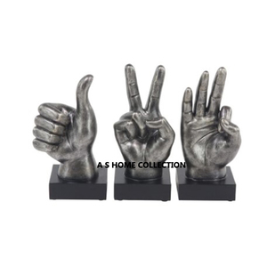 Objet de sculpture fini argent de forme unique en métal aluminium luxueusement ancien et accent pour la décoration - Product Image 4