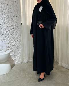 Vente en gros de robes Abaya sur mesure de luxe en satin à manches longues, anti-rides, faites à la main, pour femmes, taille XS, coupe petite, style traditionnel musulman de Dubaï - Product Image 6