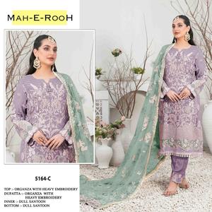 ชุดปากีสถานดีไซน์พิเศษคอลเลกชันอีสเตอร์พร้อมงานเย็บปักถักร้อยลำดับ3มม. และงาน - Product Image 3