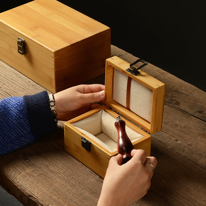 Caja de almacenamiento con bisagras de bambú hecha a mano resistente, caja de bambú hecha a mano, decoración de mesa natural ecológica para el hogar, venta al por mayor de Vietnam - Product Image 3