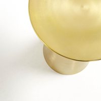 Mesa auxiliar de aluminio moderna, mesa auxiliar de sofá superior redonda con acabado dorado para sala de estar y dormitorio