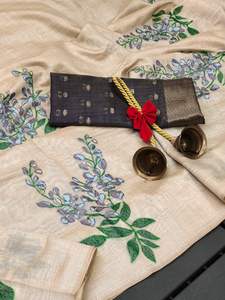 Seda Muga tradicional india con Saree de tejido floral Fabricante y proveedor de Surat a tarifa completa de Surat - Product Image 6