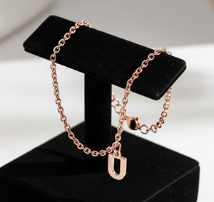 Pulsera de cadena de eslabones de plata esterlina 925 de lujo con colgante de letra chapado en oro minimalista regalo de uso diario para mujeres - Product Image 4