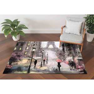Alfombra Estampada - Cocina, Monumento, Paisaje, Pintura del Eiffel, Alfombra de Chenilla - Product Image 1