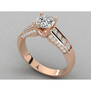 18K Gold Solitaire Ring for Ladies with Lab Grown Diamond - Product Image 4