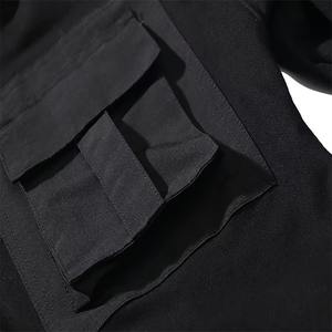 Custom Logo Winter Cotton Street Wear Multi Pockets <b>Hoodie</b> for <b>Men</b> Long Sleeves Oversized <b>Men</b> Cargo Pullover <b>Thermal</b> Hoodies - Product Image 6