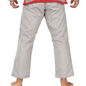 Uniforme de Judo Unisex Rohzen Sports RS-KS-109, 100% Algodón, Corte Regular, Transpirable, Secado Rápido, Talla Adulto, Gris con Cinturón Negro Delantero y Trasero - Product Image 6