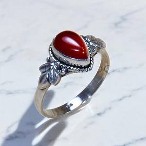 925พลอยคาร์เนเลี่ยนแหวนเงินสเตอร์ลิงแหวนเงินขายส่งจำนวนมาก - Product Image 1