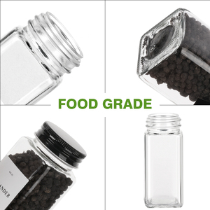 Bán Buôn 4 Oz 120Ml Vuông Rõ Ràng Glass Rỗng Gia Vị Gia Vị Lọ Và Shaker Chai Gia Vị 4 Pcs Với Tùy Chỉnh Nắp - Product Image 2