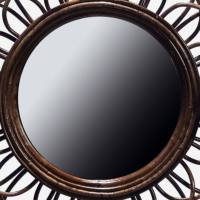 Miroirs muraux Mulya en rotin tressé brun clair avec cadre en bois, design traditionnel éclairé, haute qualité, vente en gros pour l'intérieur de la maison