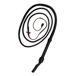 Fouet en cuir noir de qualité supérieure, 7 pieds de long, pour l'équitation et le BDSM, avec manche en bois robuste, pour l'entraînement, le jeu de rôle, le costume - Product Image 2