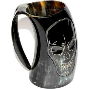 แก้วดื่มเบียร์เขาวัวเขาควายขัดเงาแก้วแตรสำหรับตกแต่งโรงงานนอร์สขัดเงา - Product Image 2