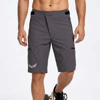 Shorts de cyclisme unisexes pour adultes, séchage rapide, grande taille, avec logo sur la jambe gauche, coupe classique, gris, longueur courte, polyester