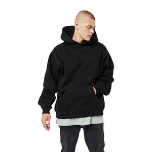 Sudadera con capucha de gran tamaño con hombros descubiertos 2024, Sudadera larga de cuello redondo bordada de algodón pesado para invierno - Product Image 1