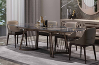 Table à manger pliante de qualité supérieure pour l'extérieur, finition marbre contemporaine, 100% fabriquée en Italie, VF HOME DECOR, exclusive pour les hôtels