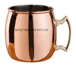 Mayorista Logotipo personalizado koi Taza de cobre puro Moscow Mule Diamond Martillado con mango de reposapiés de cobre 450mL a 550ml - Product Image 2