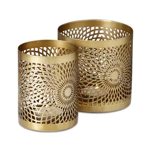 Elegant <b>Gold</b> Metal Laser-Cut <b>Candle</b> Stand for Home & Hotel Table Top Christmas Lighting Decor Wholesale Price <b>Candle</b> <b>Holder</b> - Product Image 1