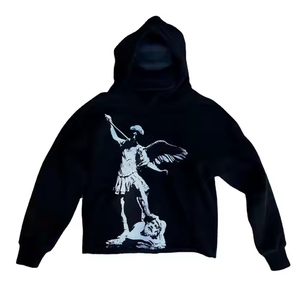 Sudadera con capucha de algodón orgánico unisex estilo lavado ácido impresión 3D personalizada para el invierno - Product Image 2