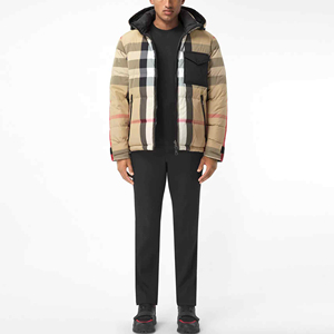 Veste matelassée à capuche pour homme avec tissu en toile coupe-vent et imperméable conçue pour l'hiver Streetwear Style décontracté - Product Image 2