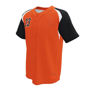 Ensembles de maillots de football de baseball unisexe Nom de l'équipe personnalisé Impression par transfert de chaleur en gros Coupe automatisée de couleur unie 100% coton - Product Image 3