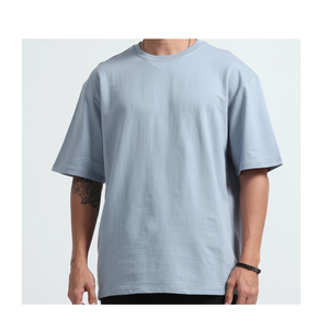 Người Đàn Ông Quá Khổ 100% Cotton Dệt Vải Giản Dị Lỏng Lẻo Phù Hợp T-Shirt Mềm Mại Cho Mùa Hè Và Lớp - Product Image 2