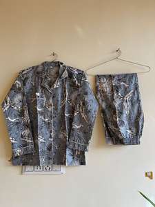 Pijama de algodón transpirable de talla grande para mujer, Conjunto de pijama de algodón suave gris con estampado Floral de animales, traje de noche Sexy cómodo informal - Product Image 4