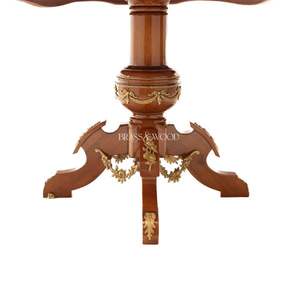 Table d'entrée classique de luxe en marbre, laiton et bois - Product Image 4