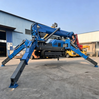 Mini-grue araignée hydraulique 8T certifiée CE, sur chenilles, personnalisable, directement de l'usine, pour la construction extérieure de murs-rideaux en verre