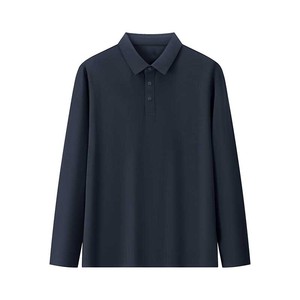 OEM logotipo personalizado transfronterizo de manga larga Polo Color sólido Otoño e Invierno Bottoming camiseta para hombres DDP Envío - Product Image 3