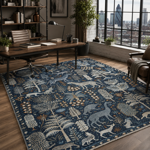 Alfombra lavable Netline Home Archive Border Bright Blue Heritage - Product Image 5