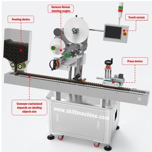 Máquina de etiquetado de vías horizontales con envoltura de tubo automático SKILT, Pegatina autoadhesiva para etiquetadora de servomotor de tubos - Product Image 3