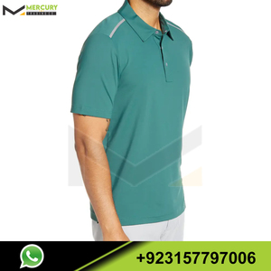 Polo à manches courtes pour homme Mercury, séchage rapide, vert uni, coupe décontractée, longueur normale, logo tricoté sur le devant - Product Image 3
