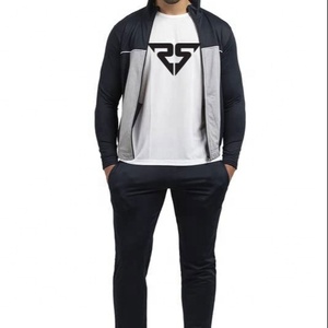 Survêtements avec logo personnalisé vente en gros survêtements avec fermeture éclair veste et pantalon survêtements de GYM et de jogging - Product Image 1